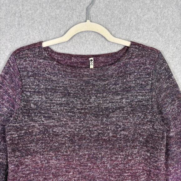 Leo & Nicole Sweater Large‎ Cotton Pockets Speckled Marled Artsy Abstract Petite - Picture 2 of 12